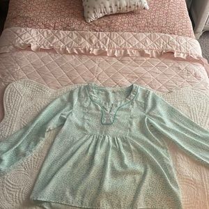 a cute teal and white top